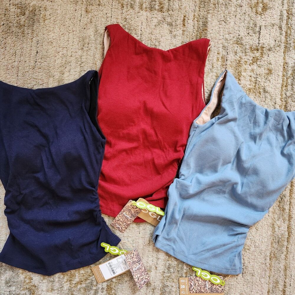 Lot Of 3 NWT OGL womens Athletic Bra Tanks Size XS Brand New Navy Red Blue